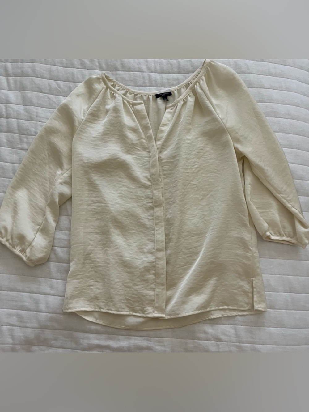 Talbots Cream Lightweight Peasant Blouse